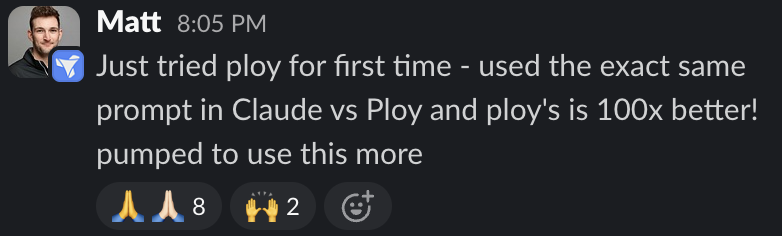 Matt Fine talking about Ploy on Slack