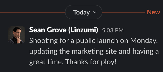 Sean Grove talking about Ploy on Slack