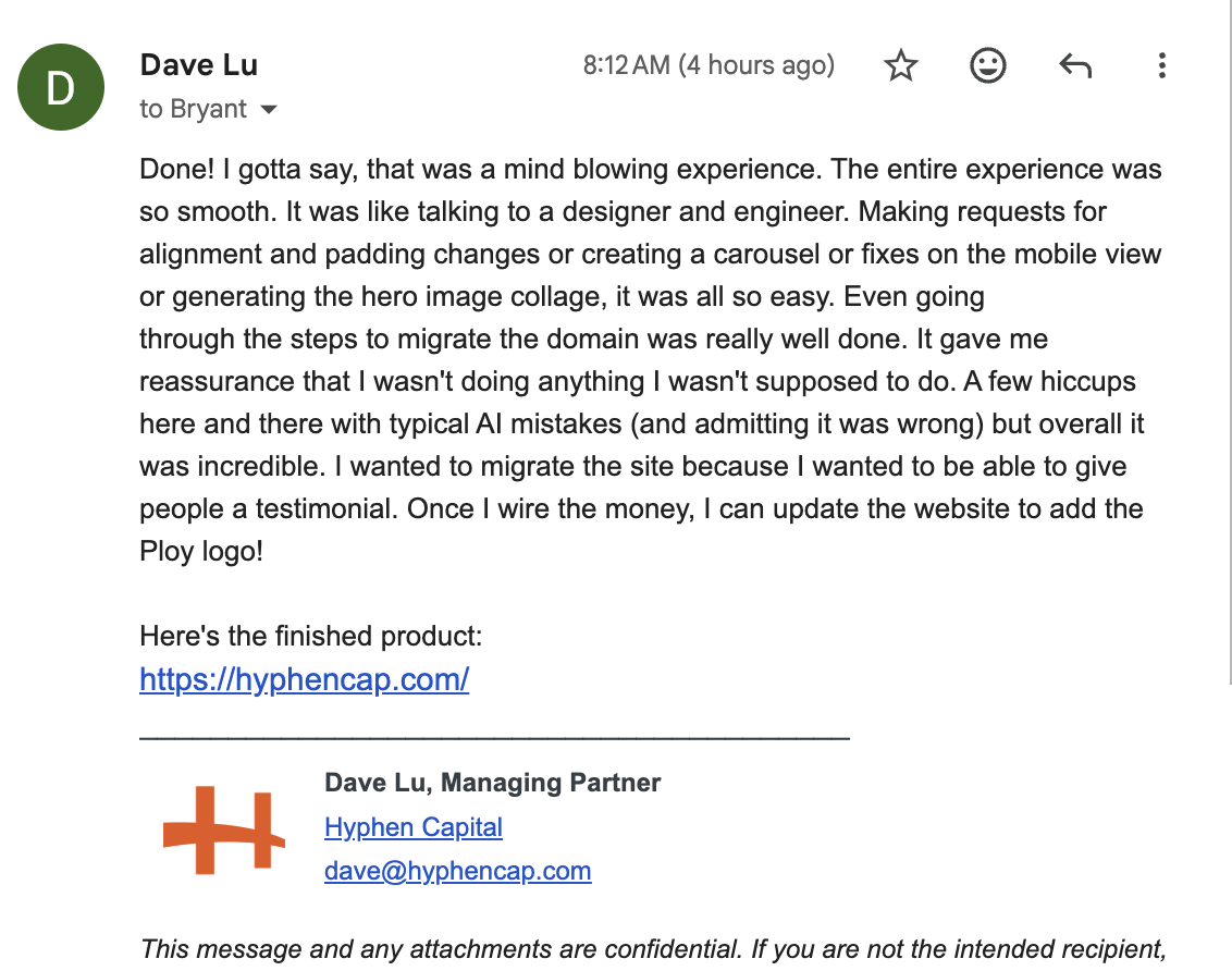 Dave Lu talking about Ploy on Email