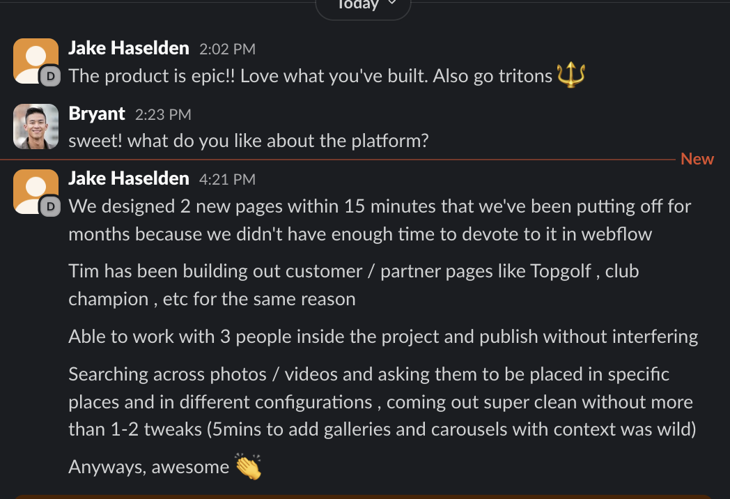 Jake Haselden talking about Ploy on Slack
